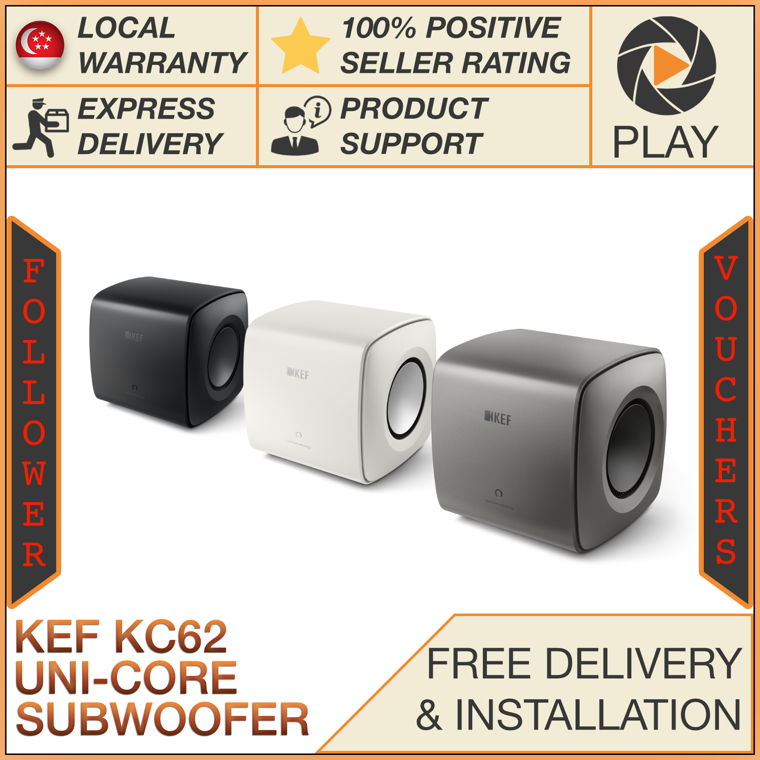 KEF KC62 Force Cancelling Uni-Core Subwoofer