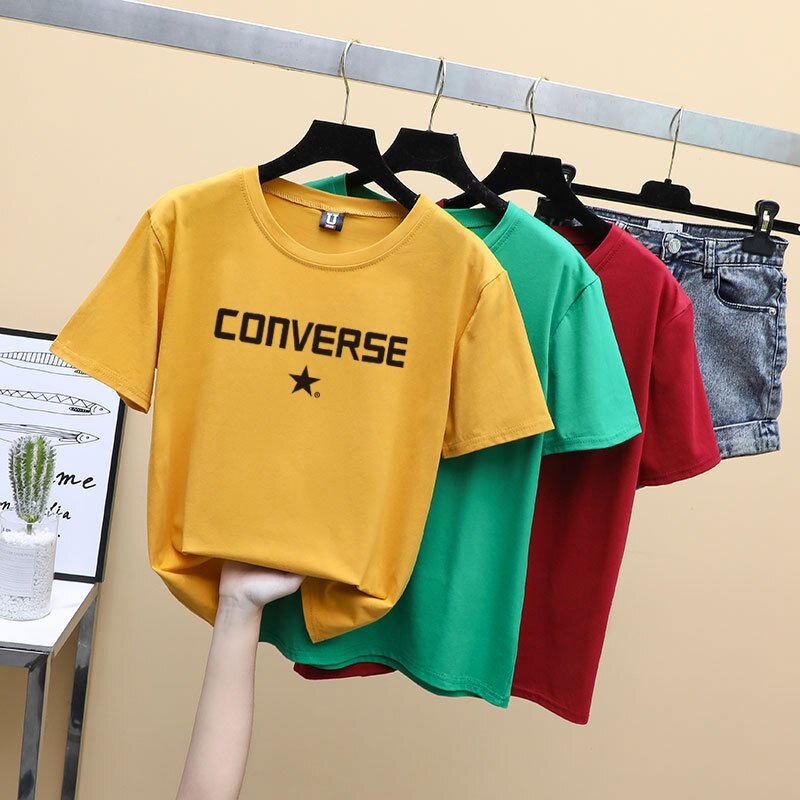 T Shirt Women Woman's O-Neck Tshirts Harajuku Shirt 客制化衣服 Tops Women 2023