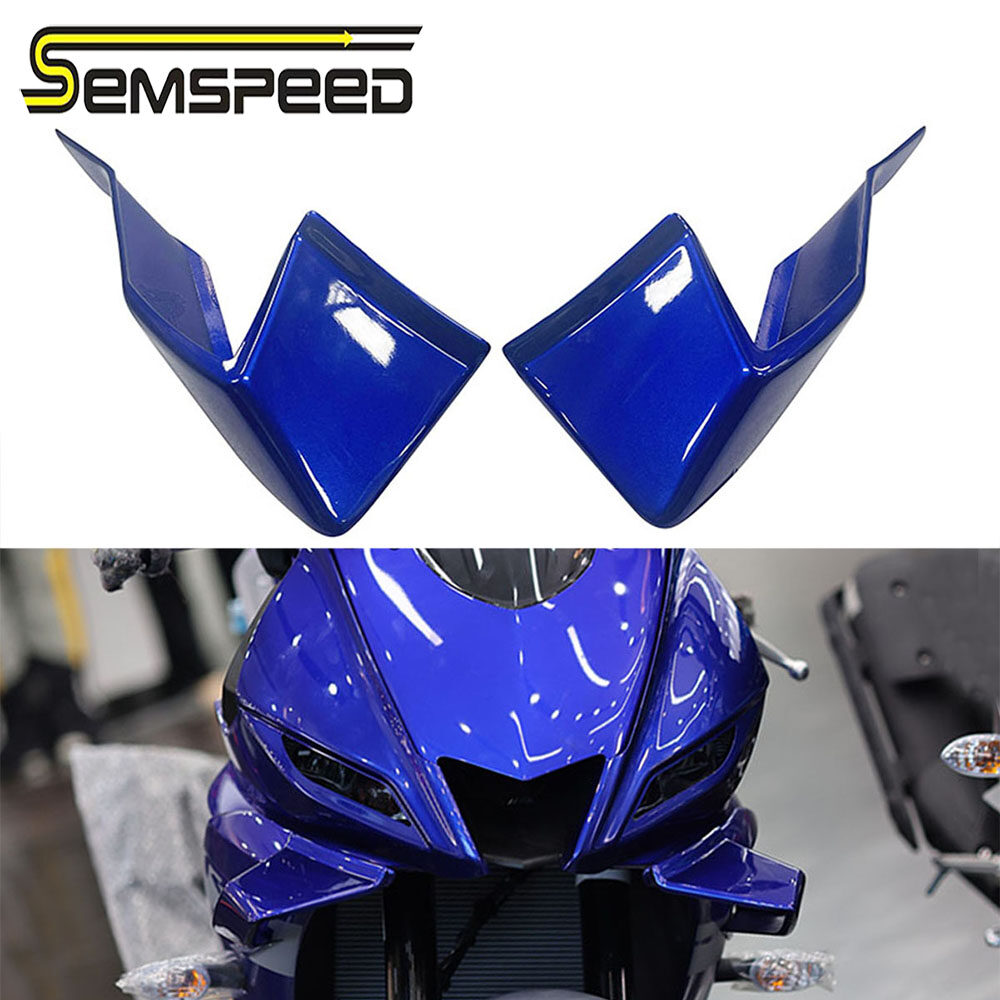SEMSPEED Motorcycle Windshield Wind Fairing Aerodynamic Spoiler Winglet Cover For Yamaha R15 V3 V4 2018-2020 2023